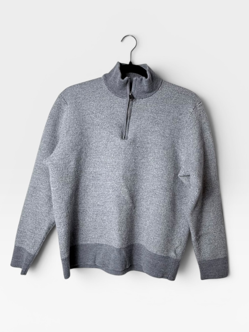 Untuckit Merino Wool Half Zip‎ Grey Sweater Size Marked XL (NOTE CONDITION) (F)